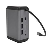 Hub USB C 12 en 1, Matériau en Alliage D'aluminium, Résolution 4K à 30 Hz, Interface VGA, Chargement PD, Connexion Réseau Filaire, Résolution HD 1080P, pour Le Traitement des