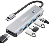 Hub USB C 3.0, 5 en 1, sortie vidéo HDTV ultra haute définition, PD 100 W, 1 port USB 3.0 et 2 ports USB, Plug and Play, station d'accueil pour MacBook/iPad/iPhone/HP et plus d'appareils de