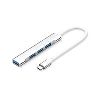 Hub USB C 3.0, concentrateur de données ultra fin à 4 ports USB 3.0 pour MacBook, Mac-Pro/mini, iMac, Surface Pro, XPS, Notebook, clés USB, disque dur mobile, et plus encore, hub USB-C argenté (USB C