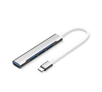 Hub USB C 3.0, concentrateur de données ultra fin à 4 ports USB 3.0 pour MacBook, Mac-Pro/mini, iMacs, Surface Pro, XPS, Notebook, clés USB, disque dur mobile, et plus encore, hub USB-C gris (USB C