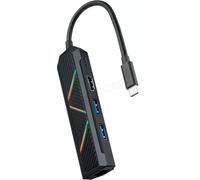 Nanocable Hub USB-C 10.16.0501 5-en-1 USB-A, USB-C, HDMI, RJ45 Noir avec câble USB 3.2 Gen 1