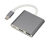 Hub USB C 3 en 1, Adaptateur multiport USB Type C, convertisseur USB C vers USB3.0 et HDMI avec boîtier en Alliage d'aluminium, Conception Ultra Fine pour, OS X, Linux, Chrome
