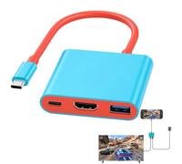 Hub USB-C 3 en 1, Jouer Pendant la Charge, HDMI, USB 3.0, Charge PD, Station d’Accueil USB-C Compacte Compatible avec Nintendo Switch pour Écran Externe