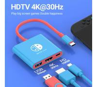 HUB USB C 3 en 1 Type C vers HDMI 4K avec PD 100W, Station d'accueil USB 3.0 à charge rapide pour Switch MacBook ordinateur portable téléphone 4K60Hz