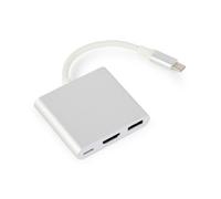 Hub USB-C 3 Ports GEMBIRD A-CM-HDMIF-02-SV Argenté