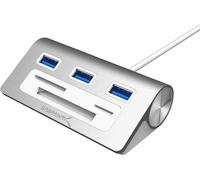 Hub USB-C 3 Ports USB 3.2 Lecteur Carte SD Micro Adaptateur (HB-U3CR) Gris Noir