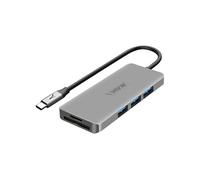 Akashi Hub USB-C ALTHUB7IN1TC – 7 en 1, 3x USB, HDMI, USB-C, SD/microSD – Gris compact