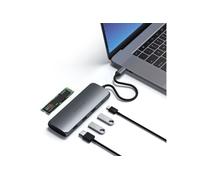 Adaptateur USB Type C Satechi Hybrid vers SSD M.2, HDMI et 3xUSB (Gris)