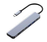 Hub USB C 4K HDMI multi-ports 7 en 1 adaptateur pour MacBook Pro M1 2021 2020 2019 2018 2017 2016 et MacBook Air M1 2021 2020-2018, 65 W PD, USB 3.0, USB 2.0 x 2 ps C, carte SD/micro SD Lecteur (7) en