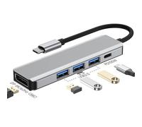 Hub USB C 5 en 1, adaptateur multiport DisplayPort 8K60Hz avec PD100W Charge rapide, 3 ports USB 2.0, pour MacBook Air/Pro, Pad, HP, Dell, Surface Book (Hub 5 en 1 avec DP 8K60Hz)