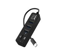 Hub USB-C 5 en 1 avec 3 Ports USB et Lecteur Carte SD / Micro-SD Noir