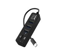Hub USB-C 5 en 1 avec 3 Ports USB et Lecteur Carte SD / Micro-SD Noir