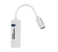 LinQ Hub USB-C 5 en 1 – 3 ports USB et lecteur de carte SD/Micro-SD – Argent