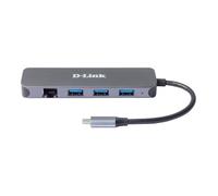 Hub USB-C 5-en-1 - D-Link - DUB-2334 - 3 Ports USB 3.2 - Gigabit Ethernet - Auto-alimenté