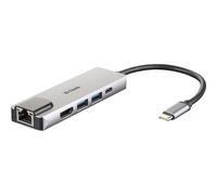 Hub USB-C 5-en-1 - D-Link - DUB-M520 - HDMI 4K - Chargement 60W - Aluminium Gris