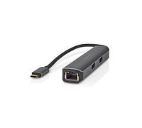 Hub USB-C 5-en-1 vers RJ45 Femelle / 3USB-A / Sortie HDMI 4K 5Gbps 0.2m Noir