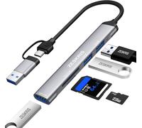 Hub USB C, 5 Ports Ultra Slim Data Type C Hub avec 1 USB 3.0, 2 USB 2.0, Lecteur de Carte TF/SD/MicroSD Répartiteur USB Portable pour Macbook Pro/Air, Ordinateur Portable, PS5/PS4