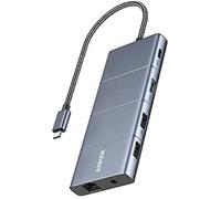 Anker Hub USB-C 565 11 en 1-10 Gbps - Port de données USB-C et USB-A - HDMI 4K - DisplayPort, 100 W - 2 données USB 2.0 - Ethernet, AUX, microSD et SD - Convient pour MacBook Pro et Plus Encore