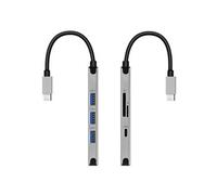 Hub USB-C 6 en 1 3x USB 1x USB-C Power Delivery 100W Entrée SD Micro-SD.