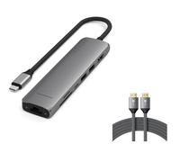 Hub USB C 7 en 1 4K 60Hz 100W PD Ethernet avec Cable HDMI 2.1 8K 60Hz 48Gbps 2m