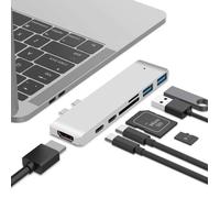 Hub USB C,7 en 1 Adaptateur USB C pour Macbook Pro/Air,Thunderbolt 3.1 PD 100W,HDMI 4K,2 Ports USB 3.0,Lecteur de Carte SD/TF