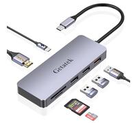 Hub USB C 7 en 1 avec HDMI, USB3.2 10 Gbps, 2 USB 2.0, 100 W PD, lecteur de carte SD/TF, pour MacBook Pro/Air 13/14/15/16, adaptateur multiport universel de type C