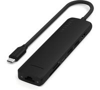 Hub USB-C 7 en 1 Slim Plus,Adaptateur Multiport,Station d'accueil avec HDMI 4K,Charge PD 100W,2 Ports de Données USB-A,Ethernet,Lecteurs de Cartes Micro/SD pour MacBook et Plus-Noir
