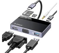Hub Usb C 7 En 1 Usb 3.0 Adaptateur, Dock Multiport Avec 4K Hdmi, Vga, 100W Pd, 5Gbps Usb - A 3.0×1, 3,5Mm Audio×1, Sd×1, Tf×1, Port Usb Pour Macbook Pro/Macbook Air/Dell/Hp/Lenovo[Z1030]
