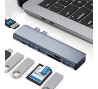 Hub USB C 7 en 2 pour MacBook : HDMI 4K, compatible Thunderbolt 4, charge 100 W, données 40 Gbit/s, SD/microSD pour MacBook Air/Pro série M et plus encore