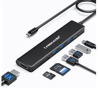 Hub USB C 7-in-1, 3*USB 3.0 5Gbps pour 3*Ecrans, HDMI 4K, PD 100W, SD/TF pour MacBook Air/Pro, Dell, Windows and Type C Devices