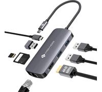 Hub Usb C 8 En 1 Adaptateur Usb C Vers Hdmi 4K 60Hz, Usb 3.0 X 3, Ethernet Gigabit, Type C Pd 100W Recharge, Sd & Micro Sd, Dock Type C Pour Macbook Air Pro[Z297]