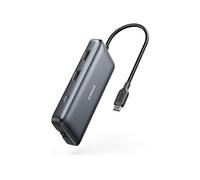 HUB USB-C 8 EN 1, HDMIx2, PD 85W, USB 3.0x2, RJ45, SD, MICRO SD