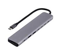 T'nB - Hub USB-C 8 en 1, Solution connectique complète, Plug&Play, sans Installation, Facile d'utilisation - Gris sidéral