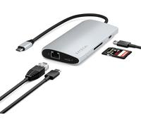 Hub Usb C 8 En 1 Multiport V3 Avec Hdmi 8K, Charge Pd Jusqu`À 100W, 4 Ports Données Usb-C, Ethernet, Lecteur Carte Sd, Pour Laptops, Macbook Pro/Air, Ipad, Iphone Et Windows \U2013 Argent