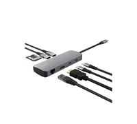Hub USB-C 8-in-1 - Trust - Vylor - Adaptateur HDMI 4K@60Hz - Gigabit Ethernet - Lecteur de Cartes MicroSD/SD - Port de Charge 100W