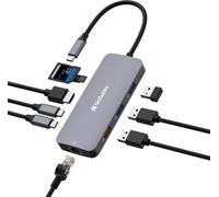 Hub Usb C 9 En 1, Adaptateur Multiport Usb-C Vers Hdmi, Rj45, Usba-A Et Usb-C, Avec Lecteur De Carte Sd, Pour Mac, Macbook Pro/Air, Ipad Pro, Thinkpad, Ordinateur Windows, Ordinateur[Z1151]