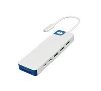 Hyper by Sanho Hub USB-C HyperDrive Flex 9 ports Dual 4K HDMI Blanc et Bleu