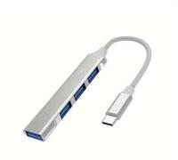 Hub USB C à 4 ports USB 3.0 compatible avec Lenovo Huawei Xiaomi MacBook Pro Air, station d'accueil OTG de type C pour ordinateur portable, tablette, PC (USB de type C)