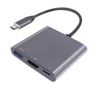 Hub USB C, adaptateur 4K USB C vers HDMI, convertisseur AV multiport avec sortie PD 100 W et port USB 3.0 compatible avec MacBook Pro/Air, iPad, tablettes, commutateur, TV, moniteur et plus encore