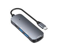 Hub USB C Adaptateur HDMI USB C 4 en 1 Multiport Portable avec HDMI 4K, PD 65W, USB3.0,2.0, Adaptateur de Hub de Type C en Aluminium pour MacBook Pro/Air, ChromeBook, XPS