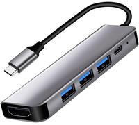 Hub USB C Adaptateur Multiport, 5 in 1 Adaptateur USB C Adaptateur avec 4K HDMI, 3 USB 3.0, 85W PD Charging, Hub USB C Compatible avec MacBook Pro/Air, MateBook,Notebook, etc