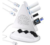 Hub USB C, adaptateur multiport 8 en 1 blanc avec HDMI 4K, charge d'alimentation 100 W, 5 Gbit/s Type C 3.0, 3 x USB A 3.0, lecteur SD/TF et éclairage RVB, station de codage blanche pour MacBook Air