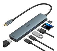 Hub USB C, adaptateur multiport pour MacBook Pro/Air, adaptateur MacBook 7 en 1, hub USB C vers HDMI, 2USB 3.0, PD, SD/microSD, données de type C pour iPad, Lenovo et plus d'appareils de type C (bleu)