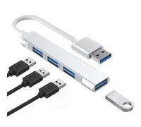 Hub USB-C, adaptateur multiport USB à 4 ports avec 1 USB 3.0 et 3 ports USB 2.0, rallonge USB-C vers USB, design compact en aluminium pour ordinateur portable et ordinateur de bureau