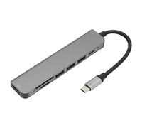 Hub USB C, Adaptateur Multiport USB C vers 7 en 1 4K 30 HZ, Adaptateur Multiport USB C avec Port de Charge PD, Port USB 3.0, Ports USB 2.0, Port, Lecteur de Carte SD/TF