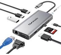 Hub Usb C Adaptateur Usb C 10-En-1 Vers Hdmi 4K, Ethernet Rj45, Vga, Type C Pd 100W, 3 X Usb 3.0, Lecteur De Carte Sd&Tf, 3.5Mm Aux Jack Pour Macbook Pro/Air Dell Xps Ch Book Table[HDM5232963]