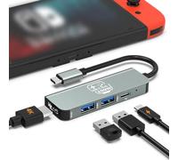 Hub USB C, adaptateur USB C vers HDMI pour Nintendo Switch/Switch OLED/MacBook/iPad/iPhone/téléphone Android/ordinateur portable, adaptateur TV multiport portable Samsung Dex Accessoires électroniques