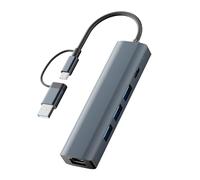 Hub USB C avec 3 ports USB 3.0, USB C et port RJ45 Gigabit Ethernet 1000 m, adaptateur multiport USB 5 en 2 compatible avec MacBook/Pad Pro/Dell/HP ordinateur portable/téléphones portables