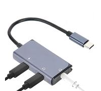 Hub USB C avec 60W PD, Adaptateur Casque USB C, convertisseur Audio pour écouteurs 3 en 1 Double Type C, pour Pixel 2XL/2/3/3XL, pour P20/Pro, pour U11/U12, pour, etc.