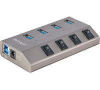 Hub USB-C avec Auto-Alimenté à 4 Ports - Hub USB Type C vers USB-A pour PC - Hub USB 3.0 5Gbps avec Alimentation 4 Ports - Splitter USB 3.0 avec BC 1.2 (5G4AIBS-USB-HUB-EU), Gris sidéral